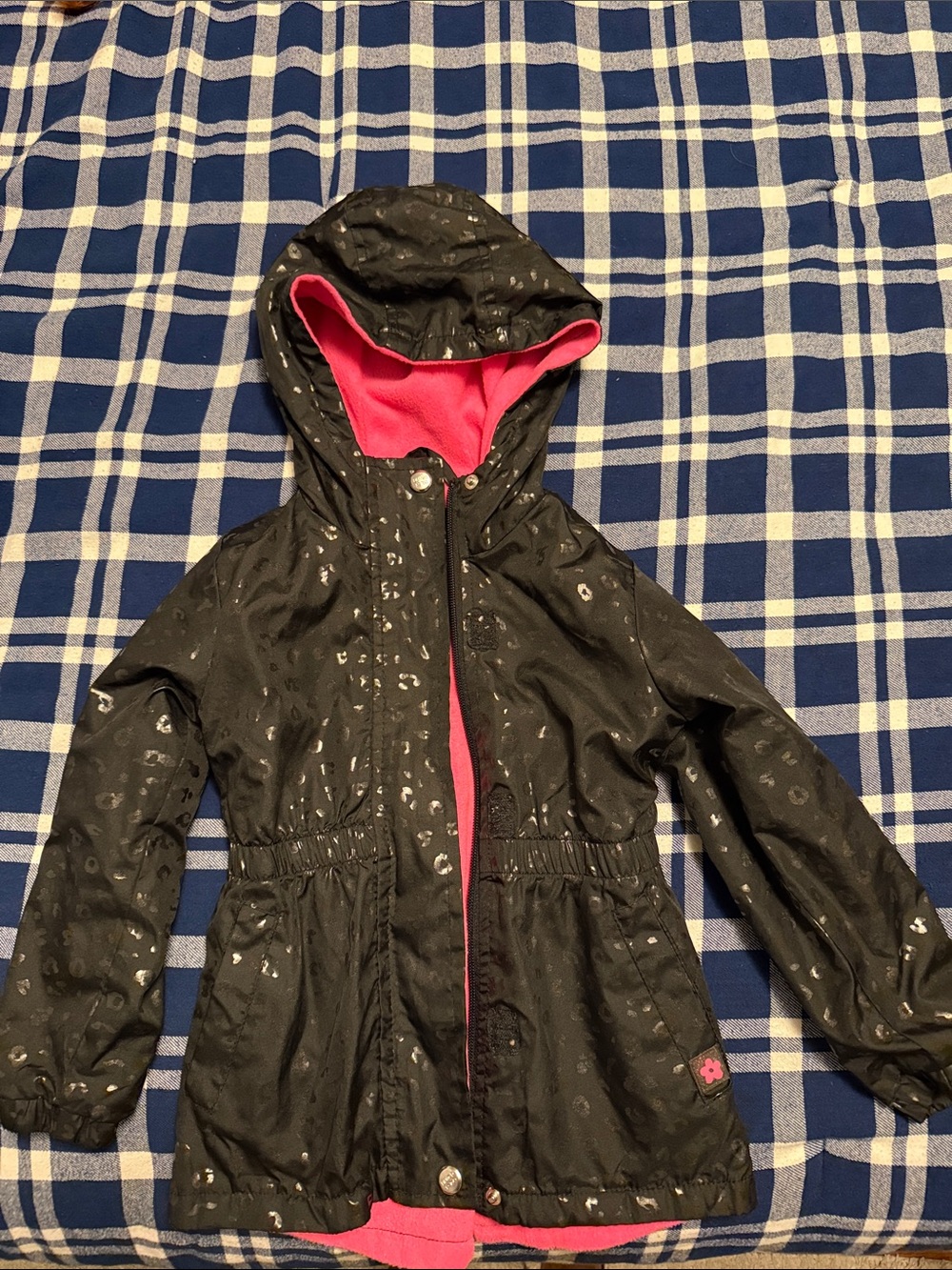 Limited Too Black Soft-shell Jacket with Pink Fleece Lining